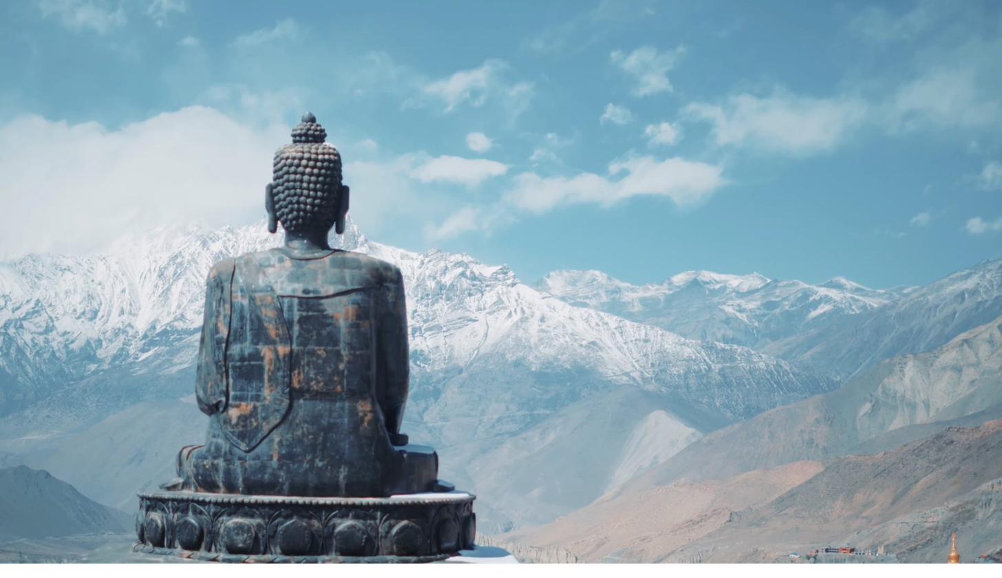 Contemplative Himalayan setting