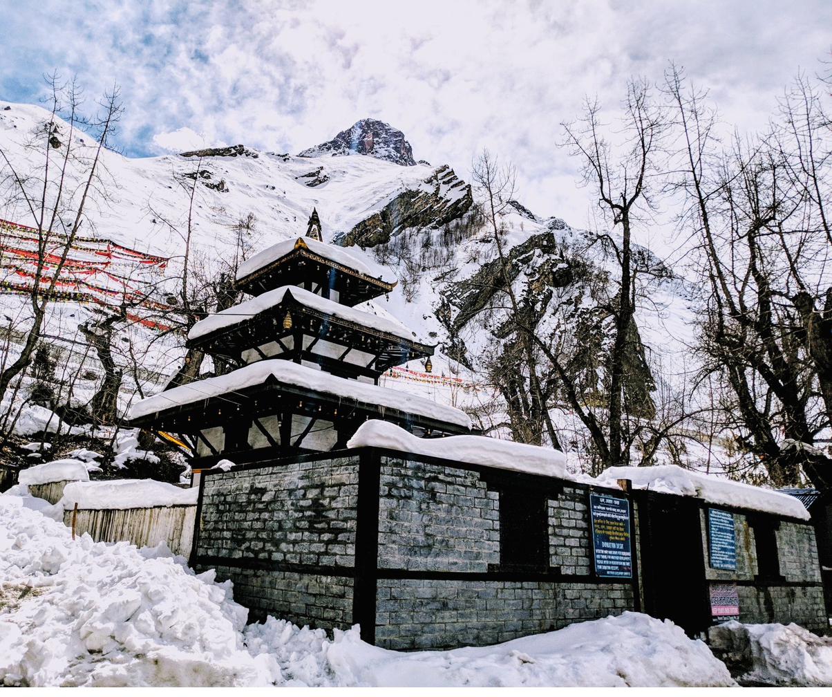Muktinath in winter snow